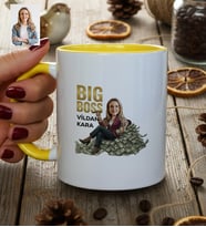 Kişiye Özel Karikatürlü Big Boss Kadın Patrona Hediye Kupa Bardak Doğum Günü Hediyesi