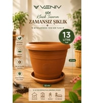 Dekoratif Antik Alt Tabaklı Saksı 13 Litre 1 Adet
