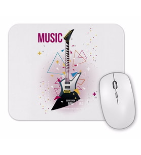Estampa Branca Rock In Roll Mouse Pad