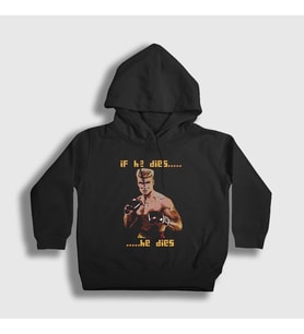 Presmono Unisex Çocuk Siyah Dies ivan Drago Film Rocky Kapüşonlu Sweatshirt 249602tt