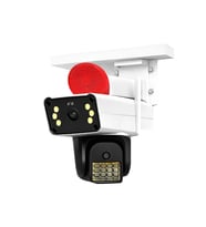IP66 Su Geçirmez WiFi PTZ 6MP Full HD Çift Lens Hareket Sensörlü Alarmlı IP Kamera Beyaz