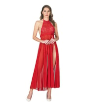 Kırmızı Dantelli Tül Gecelik - M057