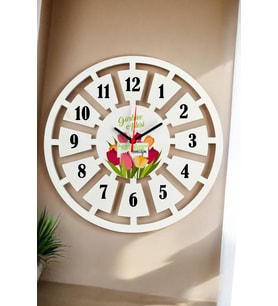 Anneler Günü Hediyesi Duvar Saati 40cm (Beyaz)