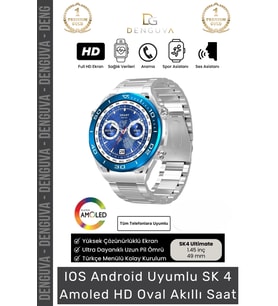 #AkıllıSaat 3AMOLED Ekran Bluetooth Arama GPS NFC Metal Gri Kordon IOS Android Uyumlu Akıllı Saat