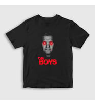 Presmono Unisex Çocuk Siyah Laser Eyes Homelander Dizi The Boys T-Shirt 442228tt