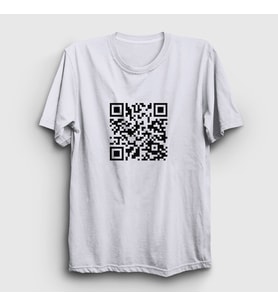 Presmono Unisex Beyaz Qr Code Meme Rick Astley T-Shirt 461348tt (Beyaz)