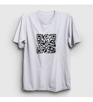 Presmono Unisex Beyaz Qr Code Meme Rick Astley T-Shirt 461348tt (Beyaz)