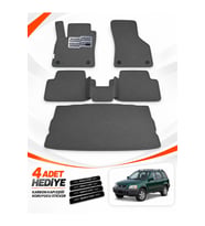 e-biz HONDA CRV 2 (2002-2006) Uyumlu EVA Oto Paspas Bagaj Paspası Dahil Metal Topukluklu Koyu Gri
