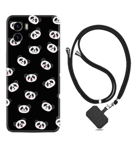 Vivo Y15S Y32 Y33S Y51 Y53S Kılıf Boyun Askılı Silikon Panda Suratları 1773