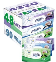 Familia Islak Havlu Mendil 90 Yaprak Karma 48 Li Set (Lavanta-Mineral-Yeşilin Tazeliği) 4320 Yaprak