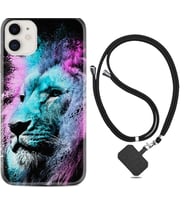 Apple iPhone 11 12 13 Mini Kılıf Boyun Askılı Silikon Pink Blue Leon 1603