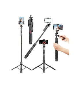 Esnek 360° Alüminyum Tripod Selfie Kumandalı 153 cm Android iOS GoPro Uyumlu