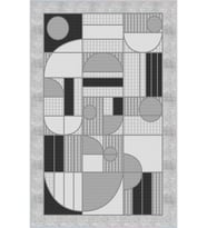 Eliana Home Baskılı, Yıkanabilir Kaymaz Taban Salon Halısı LNA0032-SD1004 100x150 cm (Gri)