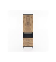 Hyperion Dolap 2 Raflı 2 Çekmeceli Tek Askılı 60x44x195 Antrasit-Çam