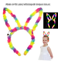 Fiber Optik LED'li Gökkuşağı Tavşan Kulak 17x23 cm (4767)