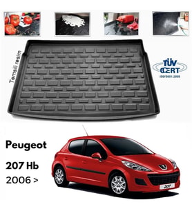 Peugeot 207 Bagaj Havuzu Paspası 2006-2015
