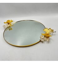 ELEGANT KELEBEK TEPSİ YUVARLAK ORTA GÜMÜŞ-ALTIN