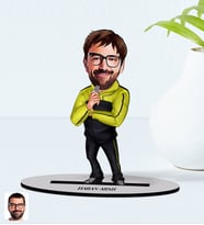 BK Gift Kişiye Özel Erkek Beden Eğitim Öğretmeni Karikatürlü Ahşap Biblo Model-1 (Beyaz)