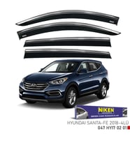 HYUNDAI SANTA FE 2018-2023 KROMLU CAM RÜZGARLIĞI  4'lü Set Niken Marka