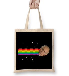 Vladimir Putin Nyan Cat Bez Çanta Uzun Saplı