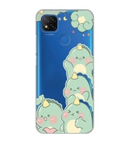 Xiaomi Redmi 9C / 10A Uyumlu Sevimli Küçük Dinazor Tasarımlı Şeffaf Telefon Kılıfı