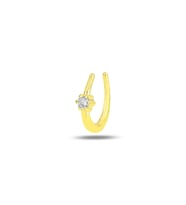 Gümüş altın yaldızlı zirkon taşlı sıkıştırmalı kıkırdak küpe  SGTL11858GOLD
