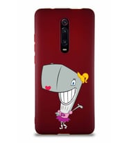 Xiaomi Mi 9T Soft Premier Kapak Pearl Yengeç Tasarımlı Silikon Kılıf - Mürdüm (Şeffaf)