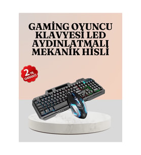 RGB Işıklı Oyuncu Klavye Mouse Seti Mekanik Hissiyatlı Üst Düzey Kontrol