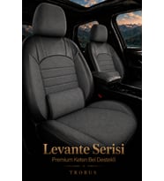 Renault Megane E-Tech 2022+ Uyumlu Levante Serisi Bel Destekli Keten Füme Koltuk Kılıfı
