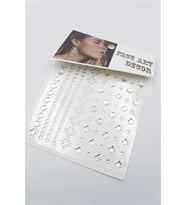 Taşlı Yüz ve Saç Sticker - Beyaz
