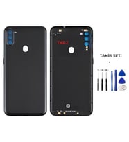 Samsung Galaxy A11 - SM-A115F FULL Kasa Arka Kapak Takım SİYAH - TAMİR SETİ