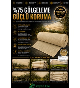 300 x 350 %75 Gölgelik Tüm Ölçüler Montaja Hazır - Çit Filesi - Tente Tül Krem