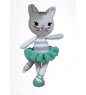 Balerin Kedi Amigurumi Organik Oyuncak