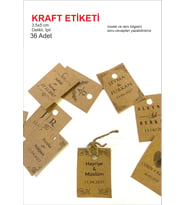 Kraft Süs Etiketi ipli Delikli 3,5x5 cm 36 Adet