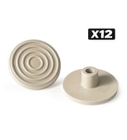 Mezmob 30MM Mobilya Ayağı 12 ADET Koruyucu Pabuç Baza Dübeli Sert Plastik Poligrit Bej