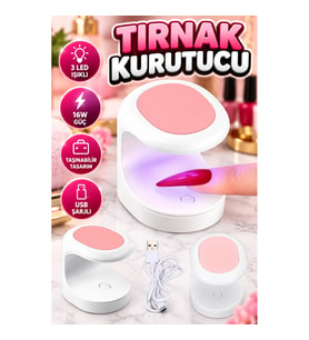 16W UV LED Kalıcı Oje ve Jel Tırnak Kurutucu – 3 LED'li Taşınabilir Cihaz