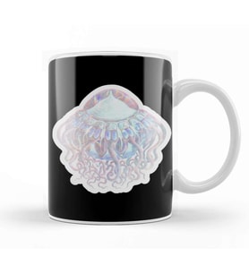 Jellyfish Silver Holo Kupa Bardak Porselen