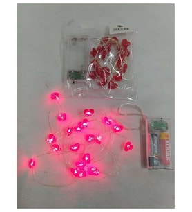 Nedi Kalpli Kırmızı Led Işık Pilli 2M 20Li