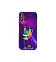 Huawei Nova 5T ile Uyumlu Splash Tembel Hayvan Tasarımlı Şeffaf Silikon Kılıf
