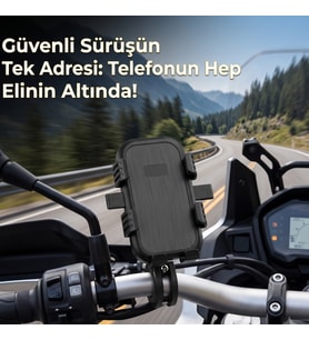 Sıkıştırmalı Evrensel Gidon Telefon Montaj Aparatı - Scooter, Bisiklet ve Motor İçin