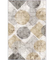Eliana Home Baskılı, Yıkanabilir Kaymaz Taban Salon Halısı LNA1592 100x150 cm (Bej)