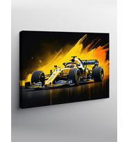 Kanvas Tablo Sarı Formula 1 Yarış Arabası