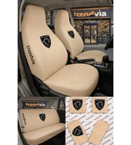 Peugeot (Yeni) Logolu Oto Koltuk Kılıfı Ön Arka Set – Penye Universal Koltuk Koruyucu Servis Kılıfı