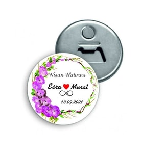 Kişiye Özel Açacaklı Düğün Magnet - Nişan Magnet - Söz Magnet