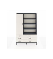 Arges Gardrop 8 Raflı 6 Çekmeceli Tek Kapaklı  132x30x195 Antrasit-Aytaşı