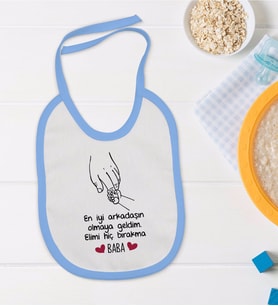 BK Kids Mavi Bebek Mama Önlüğü - Model 105