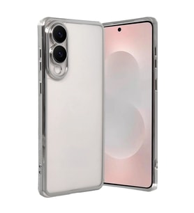 Samsung Galaxy S25 Edge Kamera Korumalı Lensli Silikon - Gümüş
