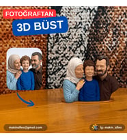 MakinaFleo Kişiye Özel 3 Kişilik Büst Figürü (8cm)