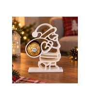 Beyaz Noel Baba Figürlü Çikolata Sunum Standı