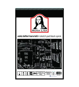 MONA LISA MN02-4 ESKİZ DEFTERİ KARA TELLİ A4 150G 40 YP